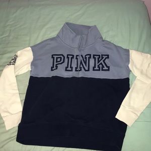 PINK blue and white sweatshirt